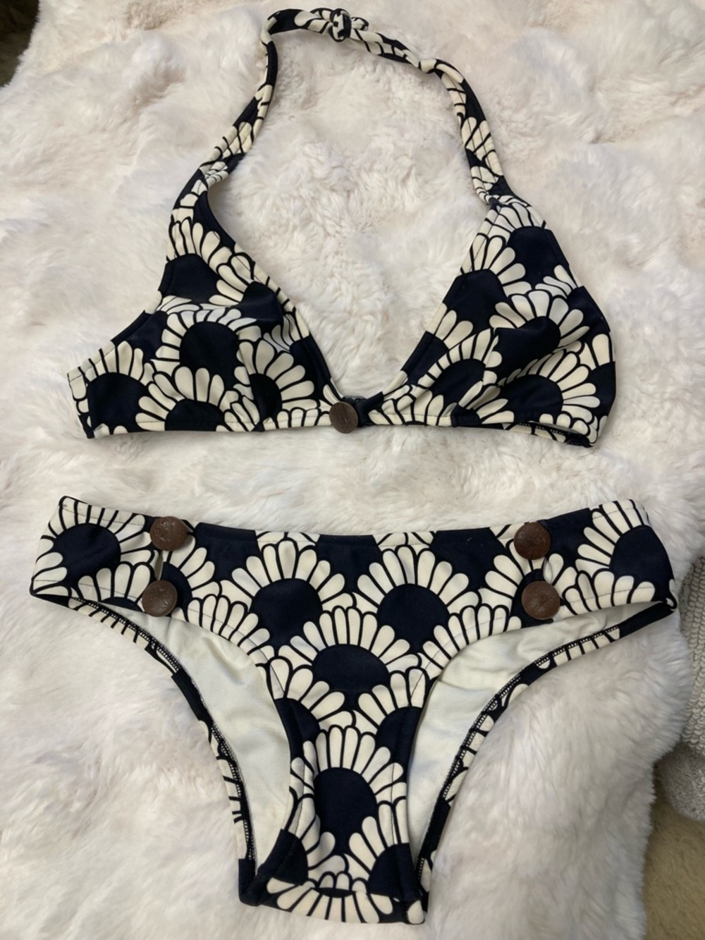 Salinas Black and Cream Floral Print BOTTOM